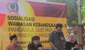 Anggota DPRD Kaltim Sapto Setyo, saat melakukan sosialisasi kebangsaan di kota Samarinda.