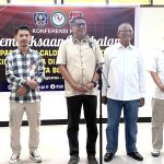 Konferensi pers bapaslon kepala daerah Basri-Chusnul usai menjalani pemeriksaan kesehatan (dok: teraskata)