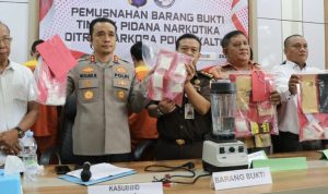 Konferensi pers Polda Kaltim pengungkapan kasus narkoba (dok: teraskata)
