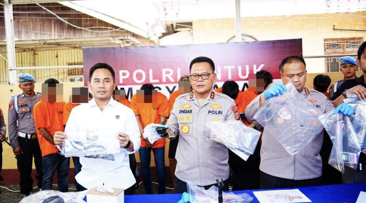 Konferensi pers pengungkapan kasus penembakan di Samarinda (dok: ist)