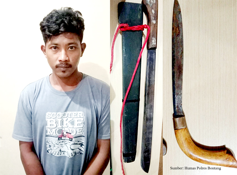 Pemuda mabuk bawa sajam