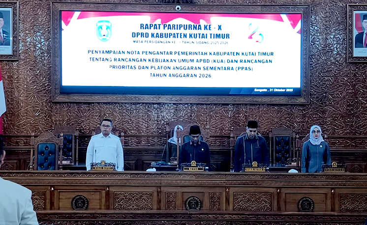 Rapat paripurna, di Ruang Sidang Utama Sekretariat DPRD Kutim