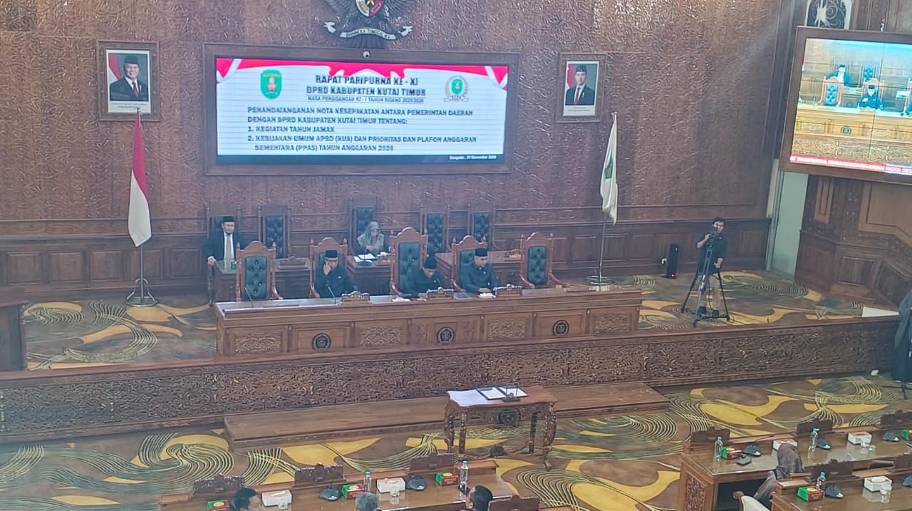 Pemerintah Kabupaten Kutim menandatangini nota kesepakatan, Anggaran Pendapatan dan Belanja Daerah (APBD) tahun 2026 sebesar Rp5,73 triliun.