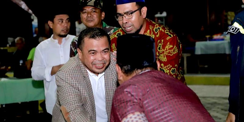 Wakil Wali Kota Bontang, Agus Haris saat menghadiri kegiatan halal bihalal di Guntung