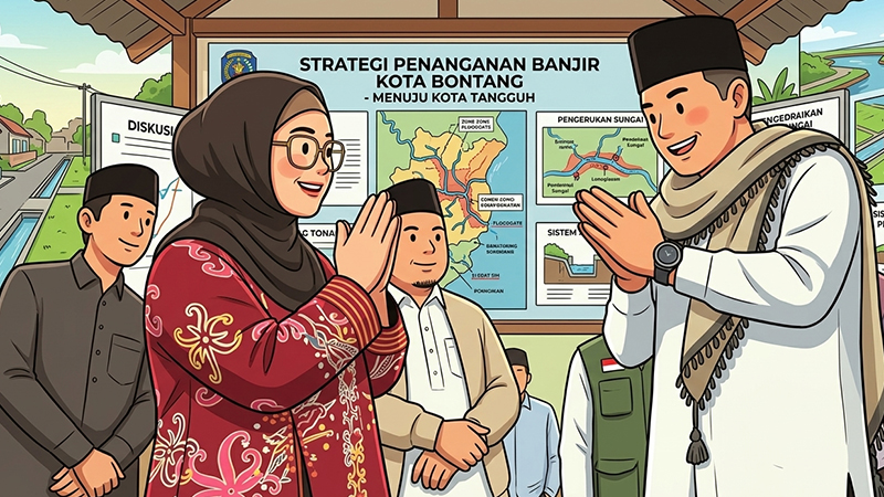 Wali Kota Bontang Bahas Penanganan Banjir di Bontang Bersama Wagub Kaltim