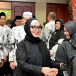 Wali Kota Bontang menghadiri acara Halal Bihalal PGRI Kota Bontang di Auditorium 3 Dimensi, Rabu (15/4/2026) pagi.